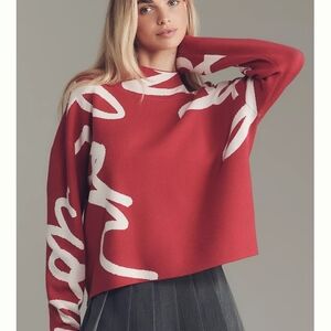 Maeve Red and White Sweater